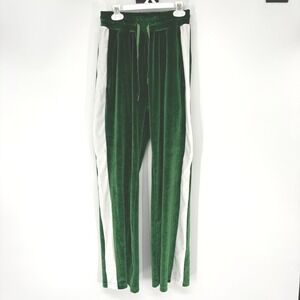 Ivy Storehouse Pants Womens XS Green Velvet Side Stripe Wide Leg‎ Track Trousers